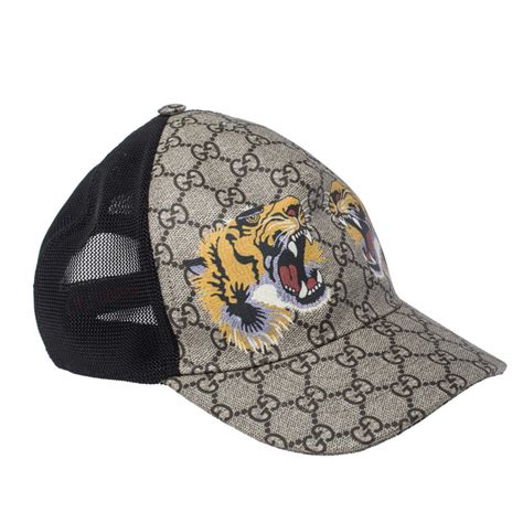 Gucci Tigers Print GG Supreme Baseball Hat Beige/Brown 